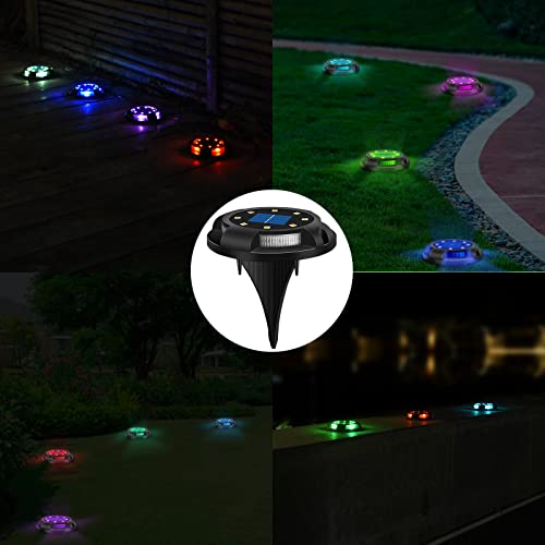 Color-Changing Solar Garden Spotlights - 4 Pack