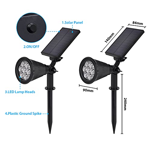Multicolor Solar Spotlight: 2 Pack