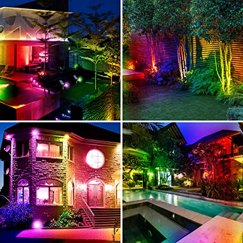 2 Solar Spotlights: RGB Colors & Waterproof
