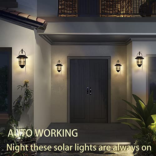 Metal Solar Lanterns with Clear Glass - 2 Pack