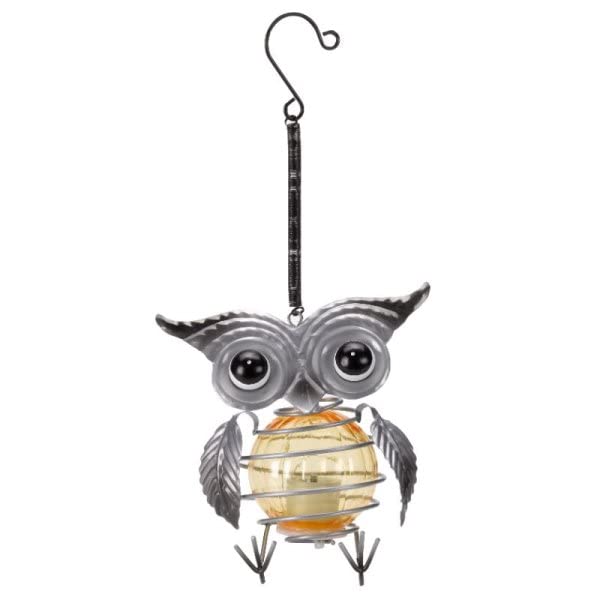 Solar-powered Owl Garden Ornaments with LED Lights