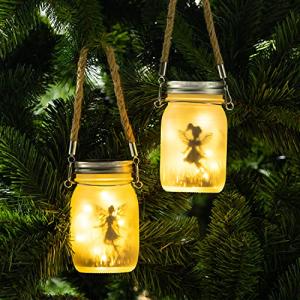 2 Pack Solar Fairy Lantern Jar Lights