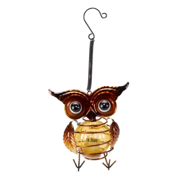 Solar-powered Owl Garden Ornaments with LED Lights