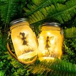2 Pack Solar Fairy Lantern Jar Lights