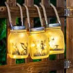 2 Pack Solar Fairy Lantern Jar Lights