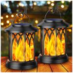 KOOPER 2 Pack Solar Lanterns with Flickering Flame