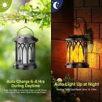 KOOPER 2 Pack Solar Lanterns with Flickering Flame
