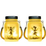 2 Pack Solar Fairy Lantern Jar Lights