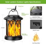 KOOPER 2 Pack Solar Lanterns with Flickering Flame