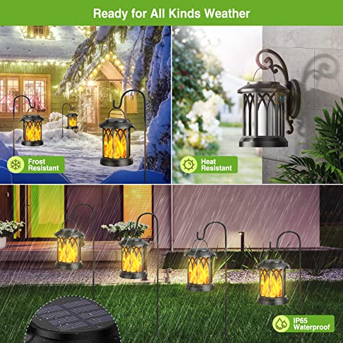Realistic Flame Solar Lanterns for Garden Décor