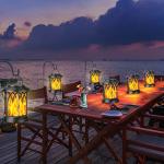 KOOPER 2 Pack Solar Lanterns with Flickering Flame