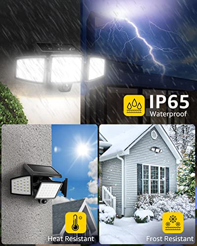 Solar Motion Sensor Floodlights with 3 Heads (2-pack)