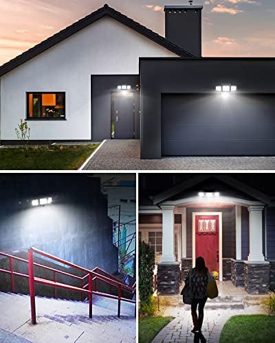 Solar Motion Sensor Floodlights with 3 Heads (2-pack)