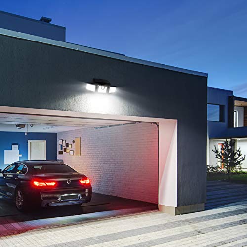Solar Motion Sensor Floodlights with 3 Heads (2-pack)