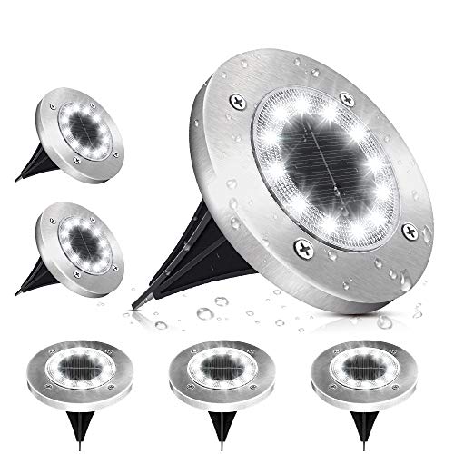 SOLMORE Outdoor Solar Disk Lights - 6 Pack