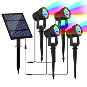 6-in-1 RGB Solar Spotlights for Outdoor Use