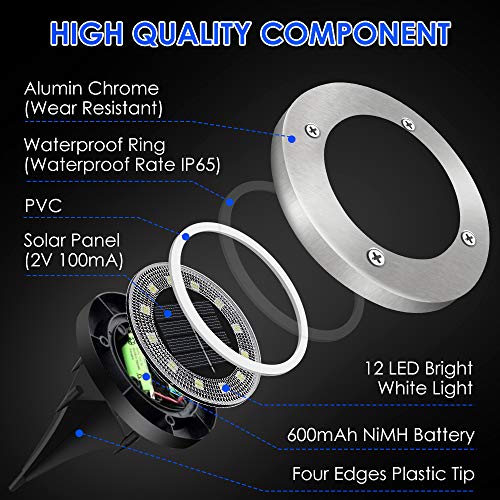 SOLMORE Outdoor Solar Disk Lights - 6 Pack