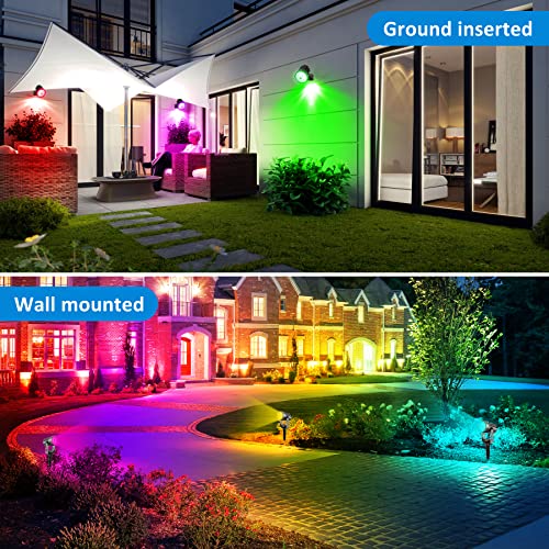 RGB Solar Spotlight Set for Outdoor Ambiance