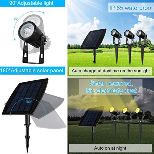 Warm White Solar Garden Spotlights, 2-Pack