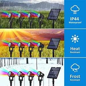 RGB Solar Spotlight Set for Outdoor Ambiance