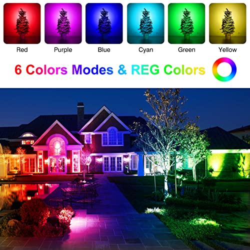 RGB Solar Spotlight Set for Outdoor Ambiance
