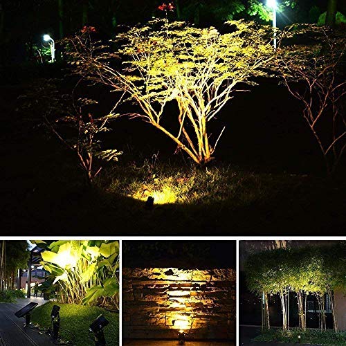 Warm White Solar Garden Spotlights, 2-Pack