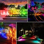 6-in-1 RGB Solar Spotlights for Outdoor Use