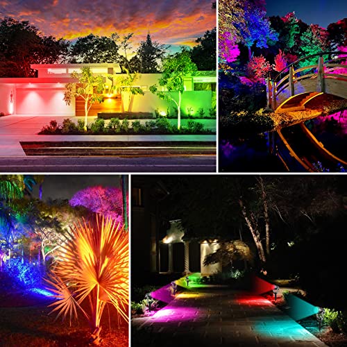 RGB Solar Spotlight Set for Outdoor Ambiance
