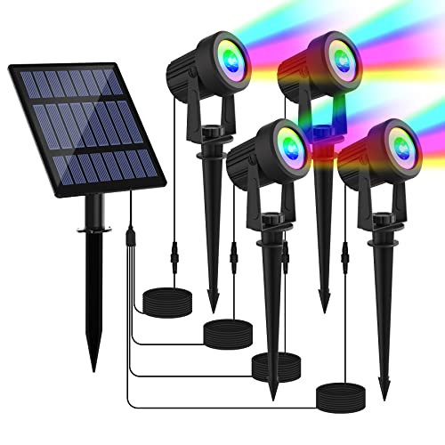 RGB Solar Spotlight Set for Outdoor Ambiance