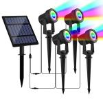 6-in-1 RGB Solar Spotlights for Outdoor Use
