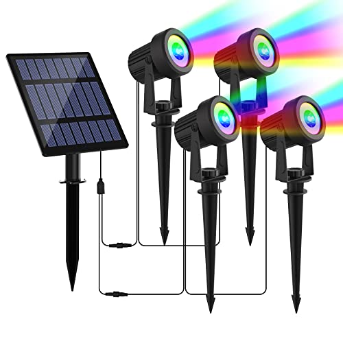 RGB Solar Spotlight Set for Outdoor Ambiance