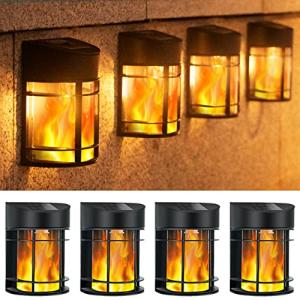4 Pack Solar Flame Lights for Garden and Patio