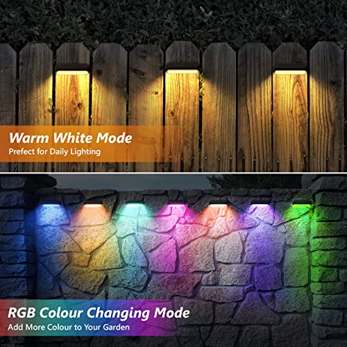 Solar Fence Lights with Multi-Colour Modes - 4 Pack