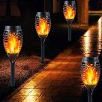 4 Pack Solar Flame Lights for Garden Decoration