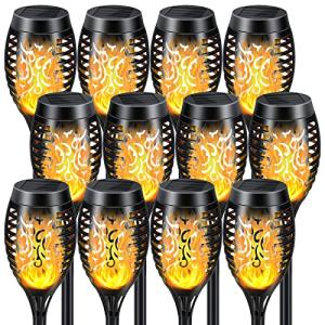 12 Pack Solar Flickering Flame Garden Lights