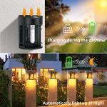 4 Pack Solar Flame Lights for Garden and Patio