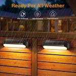 GEARLITE 4-Pack Solar Fence Lights with Colors