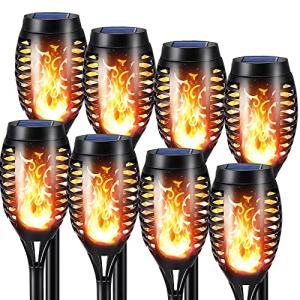 8 Pack Solar Flame Torch Lights for Outdoors