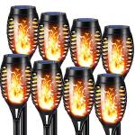 8 Pack Solar Flame Torch Lights for Outdoors
