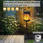 YumCute 2 Pack Solar Flickering Flame Garden Lights