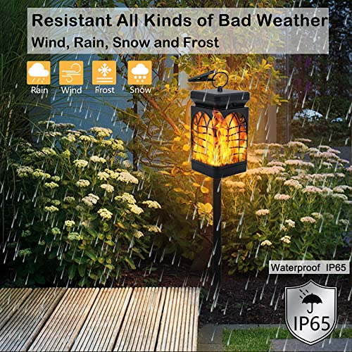 Yumcute Solar Garden Lights: Hanging Flame Pathway Lights