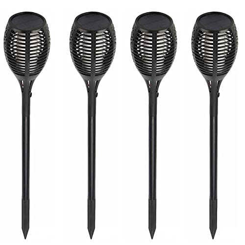 Outdoor Solar Garden Torch Lights - 4 Pack