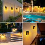 4 Pack Solar Flame Lights for Garden and Patio