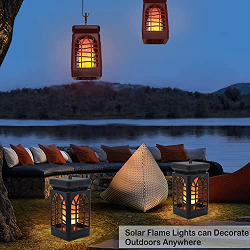 Yumcute Solar Garden Lights: Hanging Flame Pathway Lights