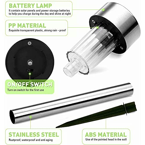 12-Pack Solar-Powered Garden Lights with Upgraded Panel