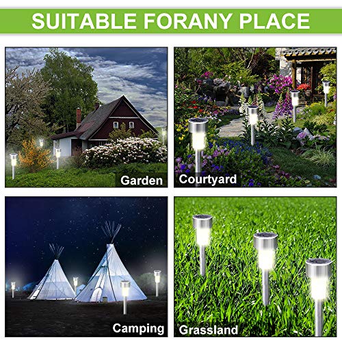 12-Pack Solar-Powered Garden Lights with Upgraded Panel