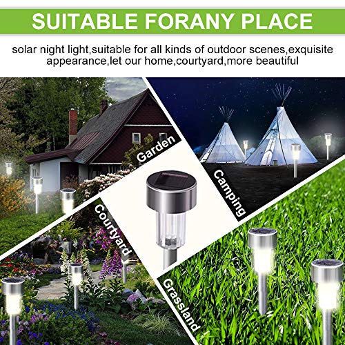 12-Pack Solar-Powered Garden Lights with Upgraded Panel