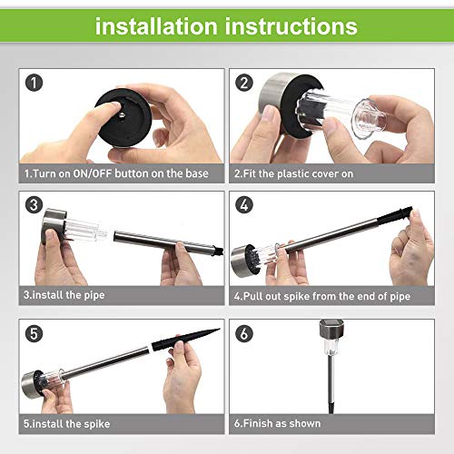 12-Pack Solar-Powered Garden Lights with Upgraded Panel