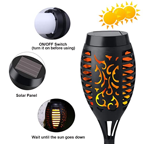 Solar Garden Torch Lights - 4 Pack