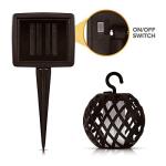 8-Pack Solar Rattan Ball Flame String Lights